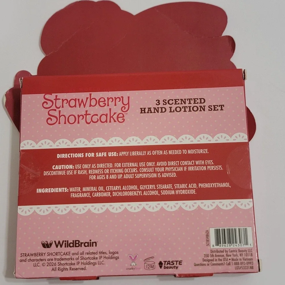 Strawberry Shortcake Scented Hand Lotion 3 PC Set Blueberry Orange‎ Blossom NEW